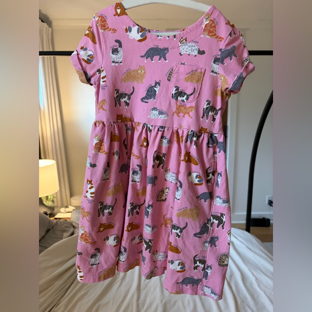 Mini Boden Pink Cat Dress